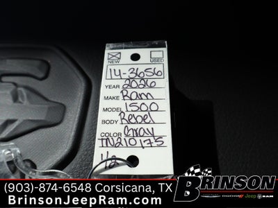 2026 RAM Ram 1500 RAM 1500 REBEL CREW CAB 4X4 5'7' BOX