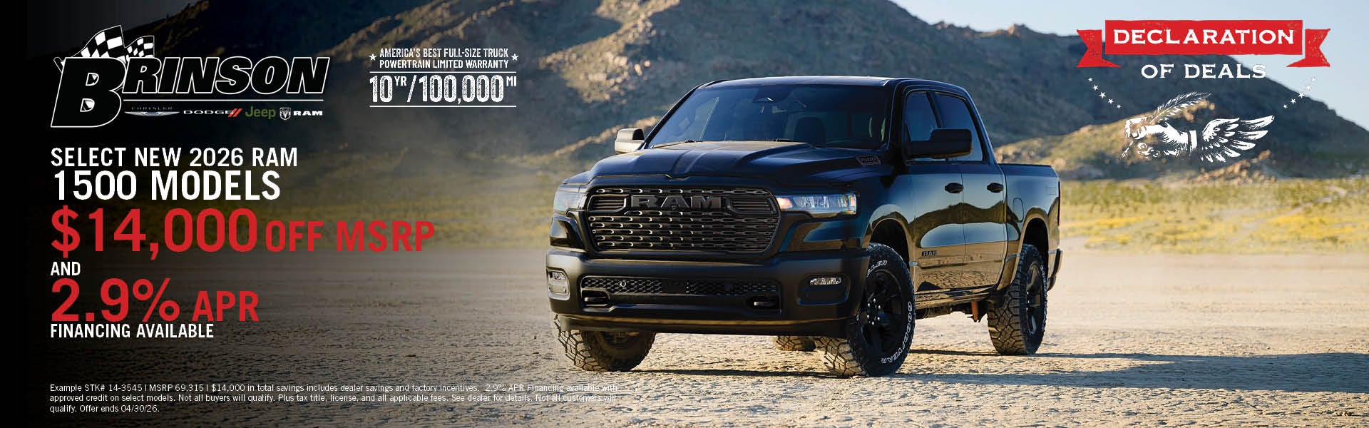 Select New 2026 RAM 1500 Models